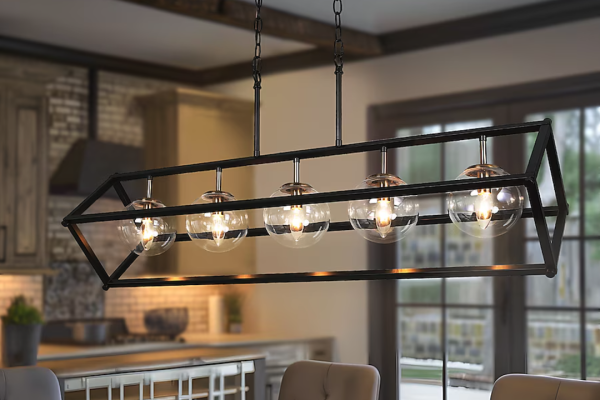 Illuminate Your Space with an Industrial Linear Cage Chandelier