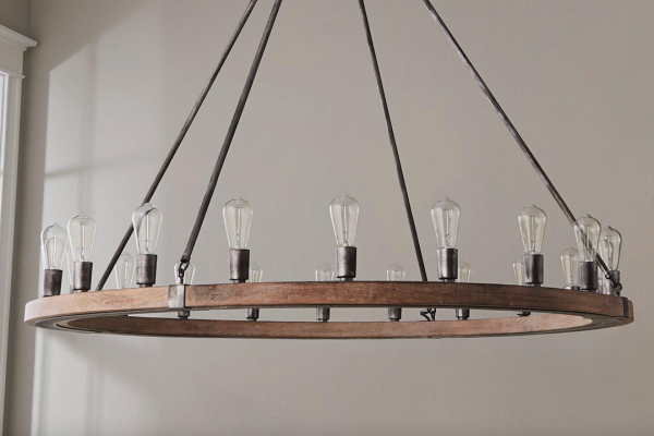 Rustic Charm: Industrial Circular Farmhouse Metal Ceiling Light